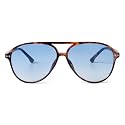 Trendy Blue Aviator Sunglasses for Women Tortoise Shell Sunglasses