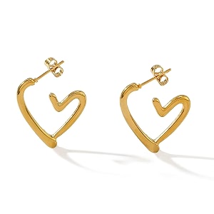 trendy gold plated geometric hoop earrings for women and girls
