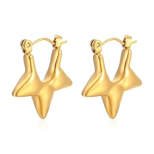 trendy gold plated geometric hoop earrings for women and girls