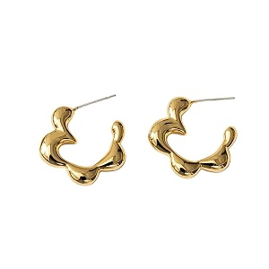 trendy gold plated geometric hoop earrings for women and girls