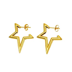 trendy gold plated geometric hoop earrings for women and girls