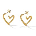 Trendy Gold Plated Geometric Hoop Earrings for Women and Girls
