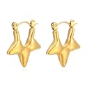 Trendy Gold Plated Geometric Hoop Earrings for Women and Girls
