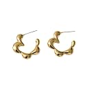 Trendy Gold Plated Geometric Hoop Earrings for Women and Girls