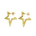 Trendy Gold Plated Geometric Hoop Earrings for Women and Girls
