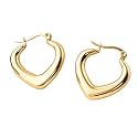 Trendy Gold Plated Geometric Hoop Earrings for Women and Girls