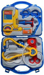 trendyhandy doctor play set with foldable suitcase game toy kit compact medical accessories pretend play for 3  year kids