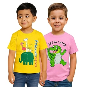 Trendy Printed Cotton Blend Half Sleeve T-Shirt