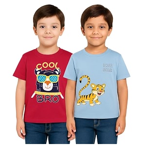 Trendy Printed Cotton Blend Half Sleeve T-Shirt