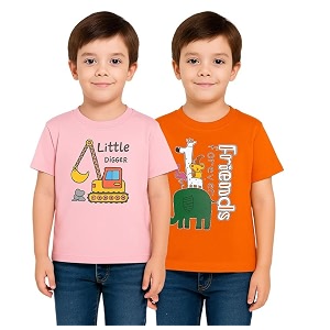 Trendy Printed Cotton Blend Half Sleeve T-Shirt