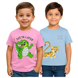 Trendy Printed Cotton Blend Half Sleeve T-Shirt