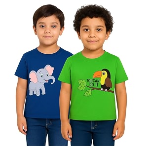 Trendy Printed Cotton Blend Half Sleeve T-Shirt