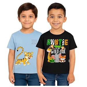 Trendy Printed Cotton Blend Half Sleeve T-Shirt