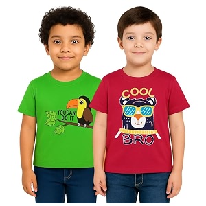 Trendy Printed Cotton Blend Half Sleeve T-Shirt