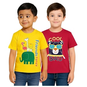 Trendy Printed Cotton Blend Half Sleeve T-Shirt