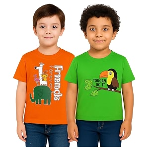 Trendy Printed Cotton Blend Half Sleeve T-Shirt