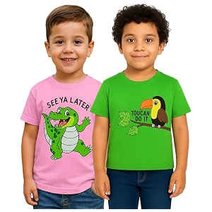 Trendy Printed Cotton Blend Half Sleeve T-Shirt