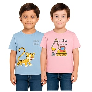 Trendy Printed Cotton Blend Half Sleeve T-Shirt