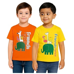 Trendy Printed Cotton Blend Half Sleeve T-Shirt