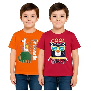 Trendy Printed Cotton Blend Half Sleeve T-Shirt