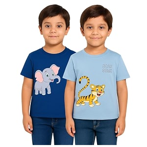 Trendy Printed Cotton Blend Half Sleeve T-Shirt
