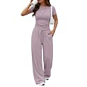 Trendy Queen Women's 2 Piece Matching Summer Lounge Set with Pockets