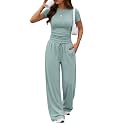 Trendy Queen Women's 2 Piece Matching Summer Lounge Set with Pockets