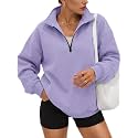 Trendy Queen Women's Oversized Sweatshirts Half Quarter Zip Fleece Sweaters