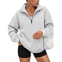 Trendy Queen Women's Oversized Sweatshirts Half Quarter Zip Fleece Sweaters