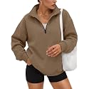 Trendy Queen Women's Oversized Sweatshirts Half Quarter Zip Fleece Sweaters