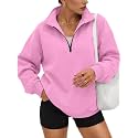 Trendy Queen Women's Oversized Sweatshirts Half Quarter Zip Fleece Sweaters