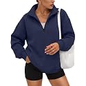 Trendy Queen Women's Oversized Sweatshirts Half Quarter Zip Fleece Sweaters
