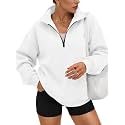 Trendy Queen Women's Oversized Sweatshirts Half Quarter Zip Fleece Sweaters