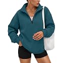 Trendy Queen Women's Oversized Sweatshirts Half Quarter Zip Fleece Sweaters