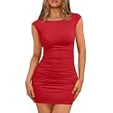 Trendy Queen Womens Boat Neck Mini Bodycon