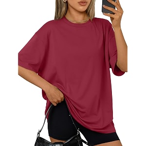 Trendy Queen Womens Oversized T-Shirts Short Sleeves