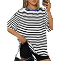 Trendy Queen Womens Oversized T-Shirts Short Sleeves