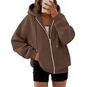 Trendy Queen Womens Oversized Zip Up Hoodies Y2K Fall Sweatshirts 2026