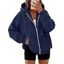 Trendy Queen Womens Oversized Zip Up Hoodies Y2K Fall Sweatshirts 2026