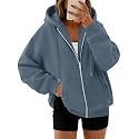 Trendy Queen Womens Oversized Zip Up Hoodies Y2K Fall Sweatshirts 2026