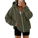 Trendy Queen Womens Oversized Zip Up Hoodies Y2K Fall Sweatshirts 2026