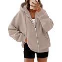 Trendy Queen Womens Oversized Zip Up Hoodies Y2K Fall Sweatshirts 2026