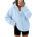 Trendy Queen Womens Oversized Zip Up Hoodies Y2K Fall Sweatshirts 2026