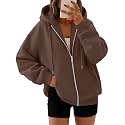 Trendy Queen Womens Oversized Zip Up Hoodies Y2K Fall Sweatshirts 2026