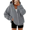 Trendy Queen Womens Oversized Zip Up Hoodies Y2K Fall Sweatshirts 2026