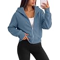 Trendy Queen Womens Zip Up Hoodies Cropped Jackets Fall Clothes 2026