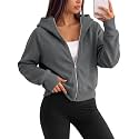 Trendy Queen Womens Zip Up Hoodies Cropped Jackets Fall Clothes 2026