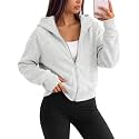 Trendy Queen Womens Zip Up Hoodies Cropped Jackets Fall Clothes 2026
