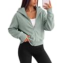 Trendy Queen Womens Zip Up Hoodies Cropped Jackets Fall Clothes 2026