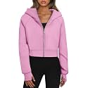 Trendy Queen Womens Zip Up Hoodies Cropped Jackets Fall Clothes 2026